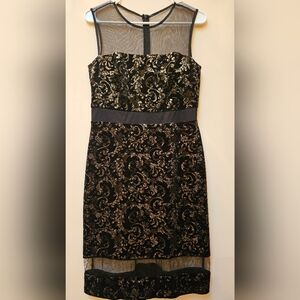 Scarlett Elegant Black and Gold Women's Dress Wedding Or Christmas Party